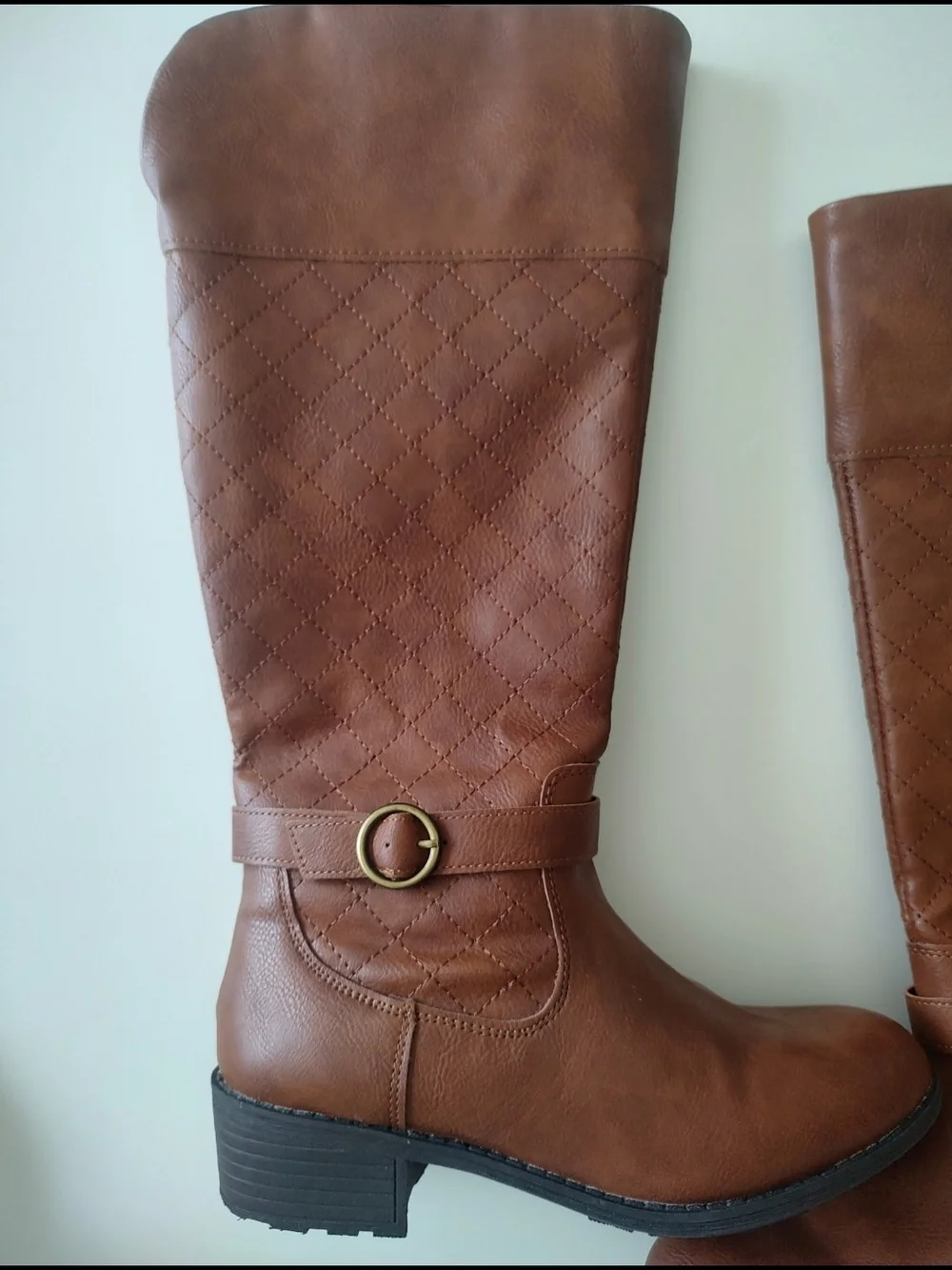 St. John's Bay Brown Quilted Riding Boots Size 7 1/2